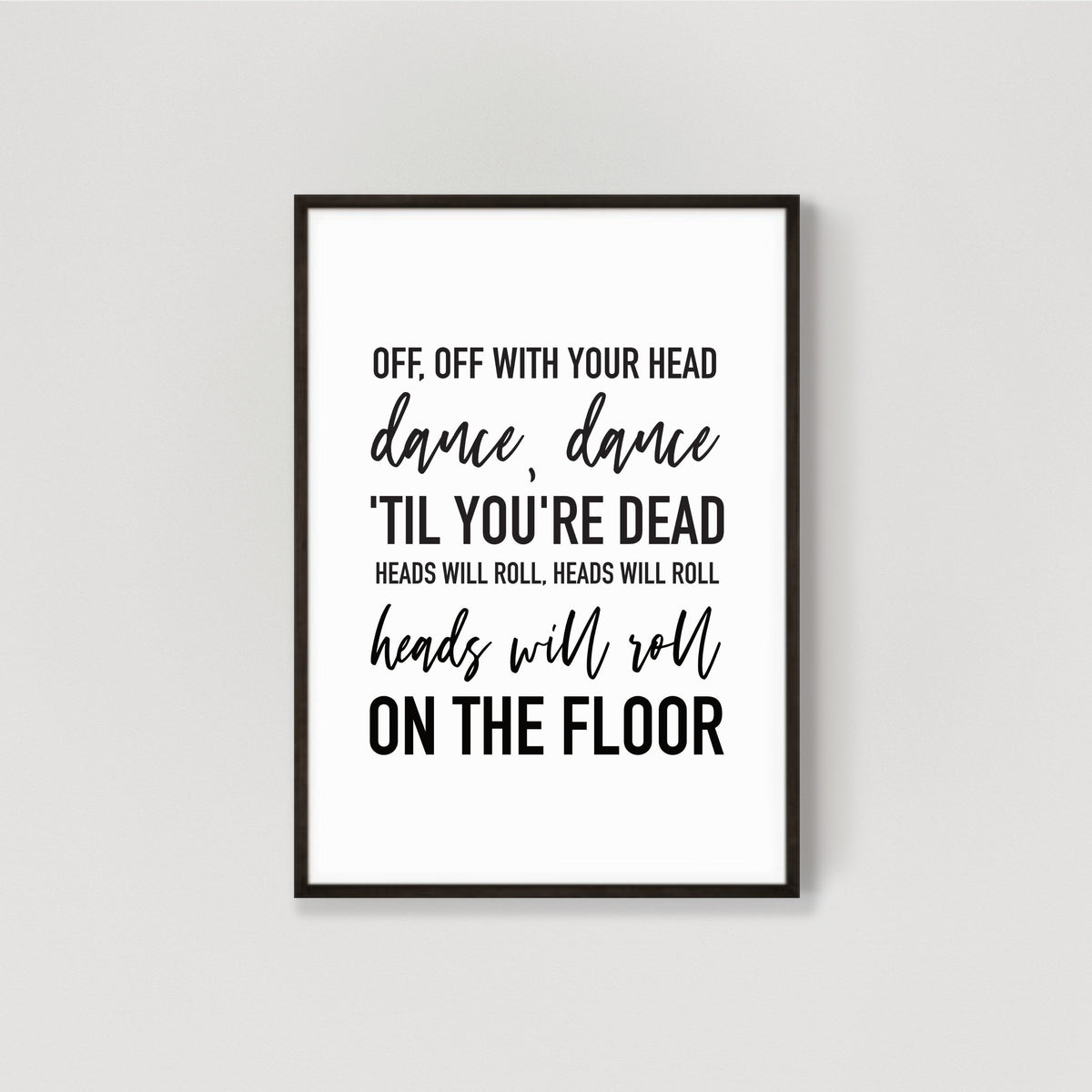 Personalised Foil Printed Favourite Song Lyrics Print Gift 