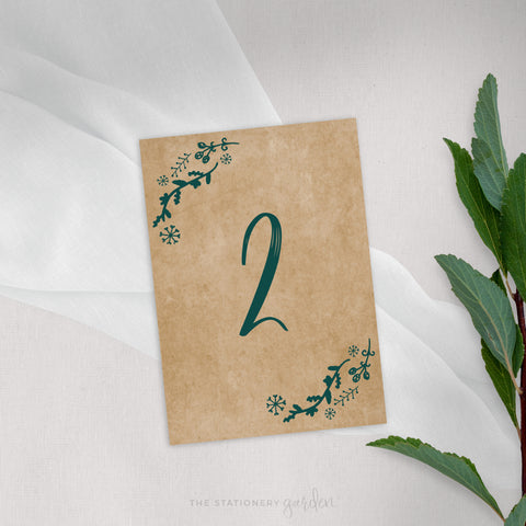 Woodland Wedding Table Numbers and Table Names