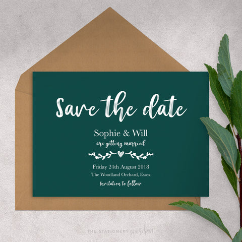 Woodland Personalised Save the Date