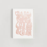 Abstract Brush Squiggles Wall Art Print - Blush Pink