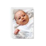 Baby Elephant Baby Photo Thank You Card - Grey and White