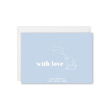Baby Elephant Personalised Baby Thank You Card - Blue and White