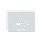 Baby Elephant Personalised Baby Thank You Card - Grey and White