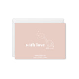 Baby Elephant Personalised Baby Thank You Card - Pink and White