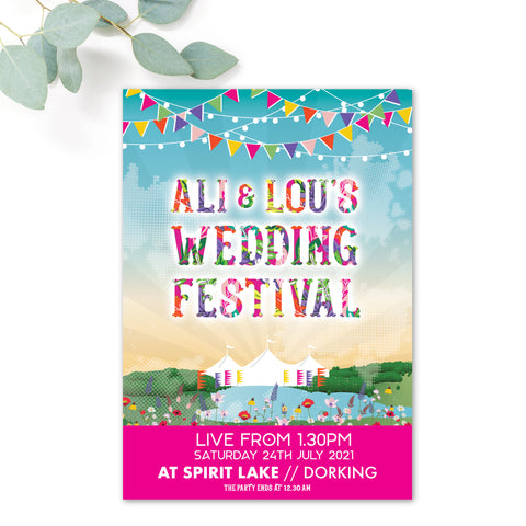 Festival Personalised Wedding Invitation Booklet