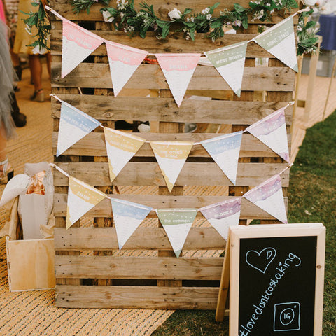 Festival Personalised Wedding Table / Seating Plan Bunting