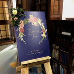 Fulham Navy Floral Wedding Welcome Sign