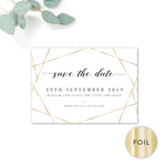 Geo Gold Foiled Personalised Save the Date