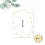 Geo Gold Foiled Wedding Table Numbers
