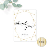 Geo Gold Foiled Personalised Thank You Cards