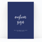Hampton Custom Wedding Sign / Print