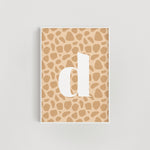 Giraffe Print Initial Nursery + Kids Print - Beige / Brown