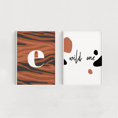 Wild One Set of Two Nursery + Kids Prints - Orange Tiger