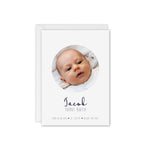 Little Dreamer Baby Photo Thank You Card - Navy and White