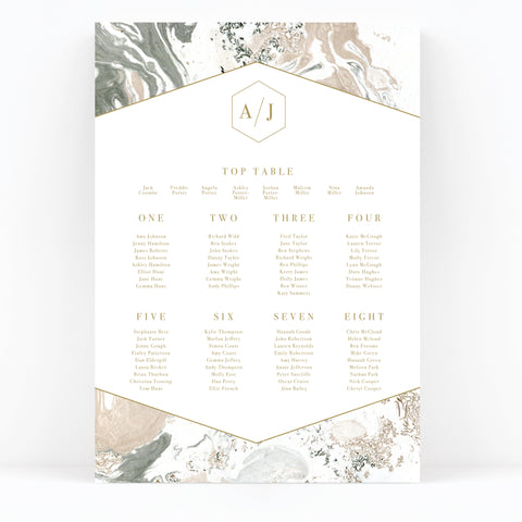 Marble Wedding Table / Seating Plan