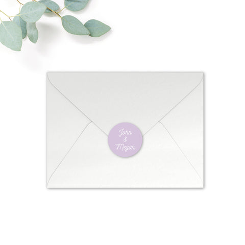 Melbourne Personalised Round Wedding Seal Stickers for Envelopes