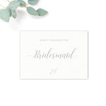 Millbridge Personalised Wedding Reserved Seat Cards for Bridesmaids / Best Man etc.