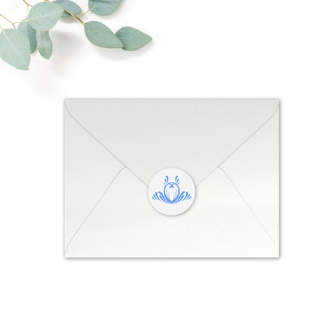 Montpellier Personalised Round Wedding Seal Stickers for Envelopes