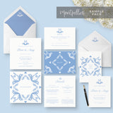 Montpellier Dusky Blue Wedding Invitation Sample 