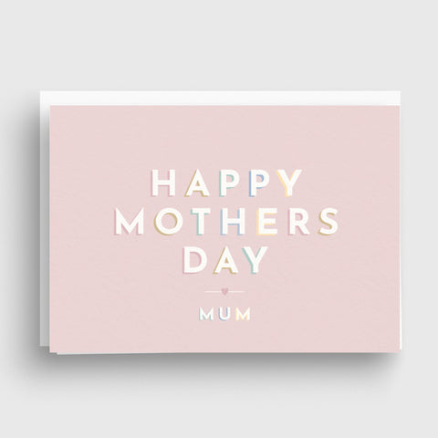 Pastel Block Personalised Mothers Day Card - Pink