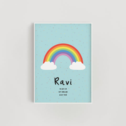 Rainbow Sprinkles Personalised Nursery + Kids Print