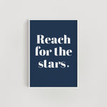 Reach for the Stars Nursery + Kids Print - Navy