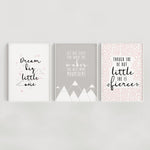 Little Dreamer Set of 3 Nursery Prints - Pink