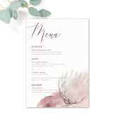 Protea Personalised Wedding Menu Cards
