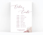 Protea Wedding Order of the Day Sign