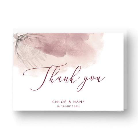 Protea Personalised Thank You Card - A5 Folded