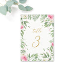 Rosa Wedding Table Numbers