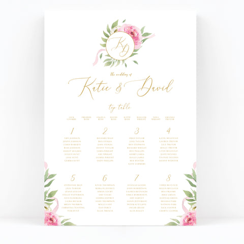 Rosa Wedding Table / Seating Plan