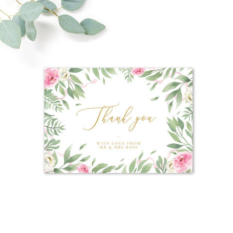 Rosa Personalised Wedding Thank You Card