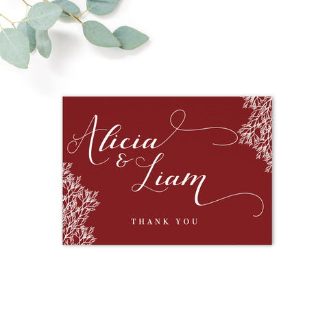 Ruby Personalised Wedding Thank You Card