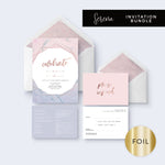 Serena Rose Gold Foiled Personalised Wedding Invitations