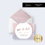 Serena Rose Gold Foiled Personalised Save the Date