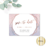 Serena Rose Gold Foiled Personalised Save the Date