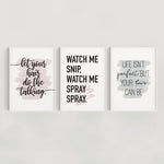 Set of 3 Hairdresser Quote Wall Prints