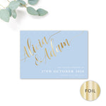 Sky Gold Foiled Personalised Save the Date