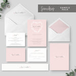 Snowdrop Blush Wedding Invitation Sample