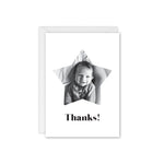 Monochrome Star Personalised Baby Photo Thank You Card (Folded)