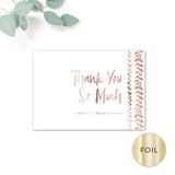 Vineyard Copper Foiled Personalised Thank You Cards