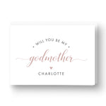 Will you be my Godmother / Godparent / Guideparent Personalised Card - Pink