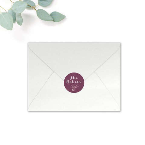 Winter Personalised Round Wedding Seal Stickers for Envelopes