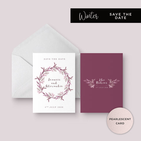 Winter Personalised Save the Date