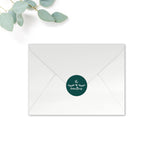 Woodland Personalised Round Wedding Seal Stickers for Envelopes
