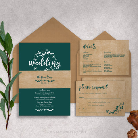 Woodland Personalised Wedding Invitations