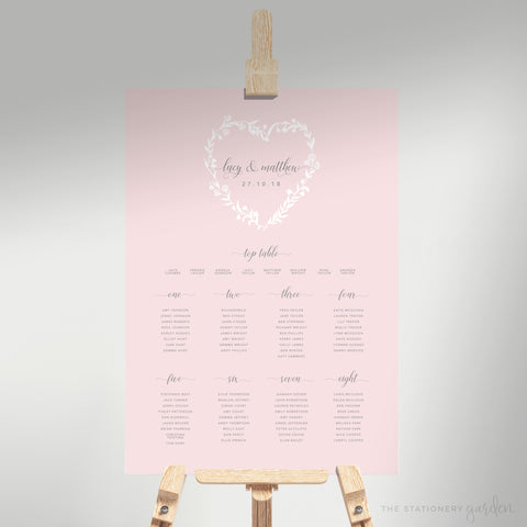 Snowdrop Wedding Table / Seating Plan