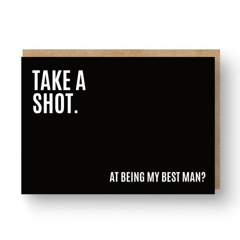 'Take a Shot' Best Man / Groomsman Card Black