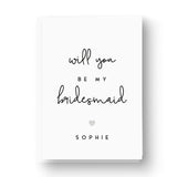 Modern White Personalised Bridesmaid / Maid of Honour Card